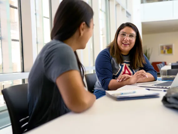 Students studying in a study room