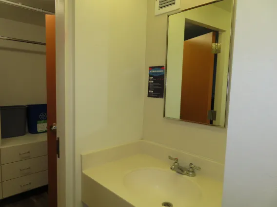 Bathroom in double dorm room in Coronado