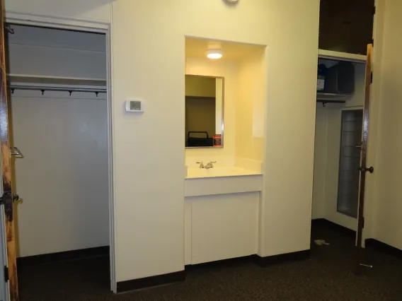 Closets in single dorm room in Gila