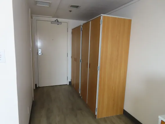 Closets in double dorm room in Pima