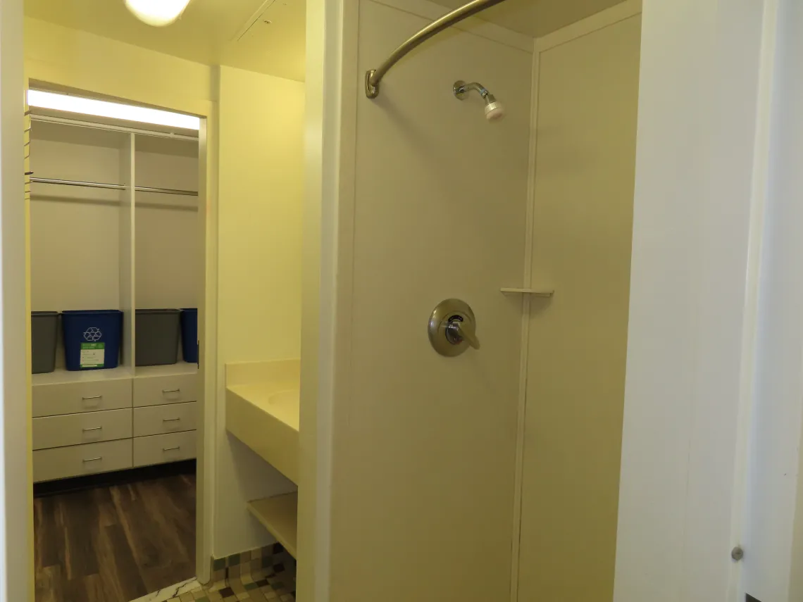 Bathroom in double dorm room in Coronado