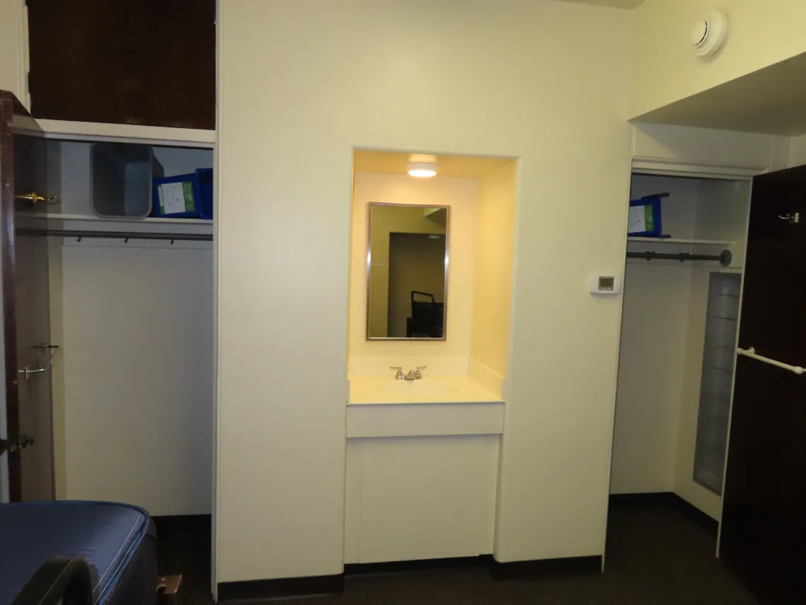 Closets in double dorm room in Gila