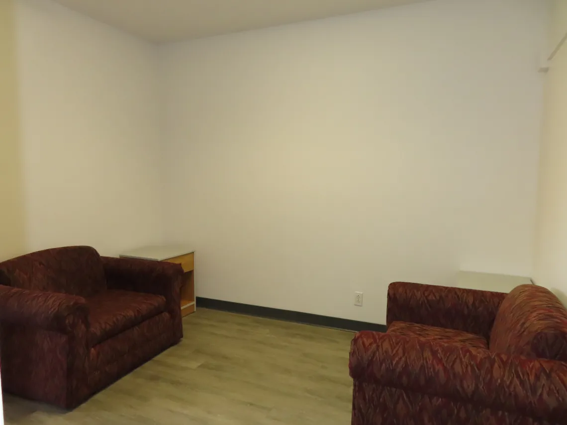 Common area in single dorm room in Pima