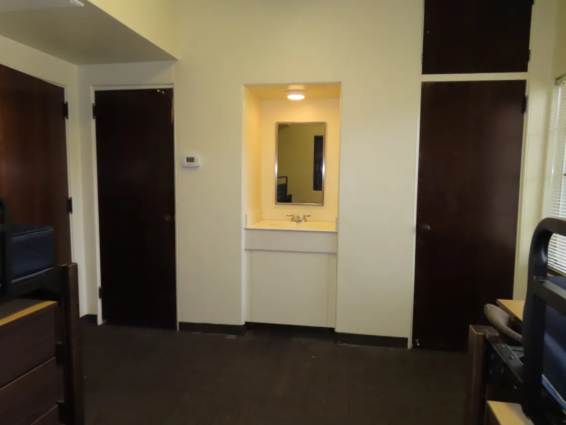 Closets in double dorm room in Yuma