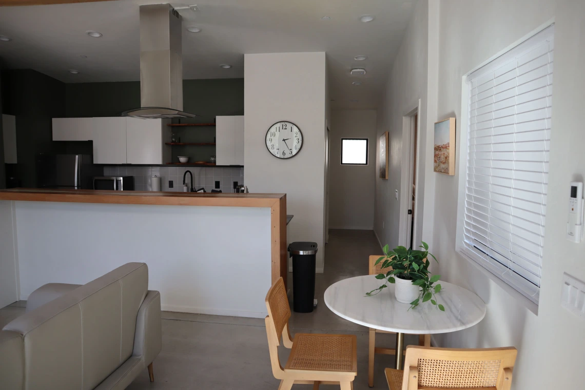 University rowhouse living room interior 