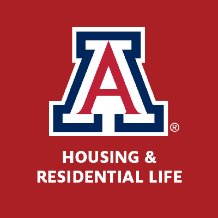 block arizona 'a' with housing & residential life logo