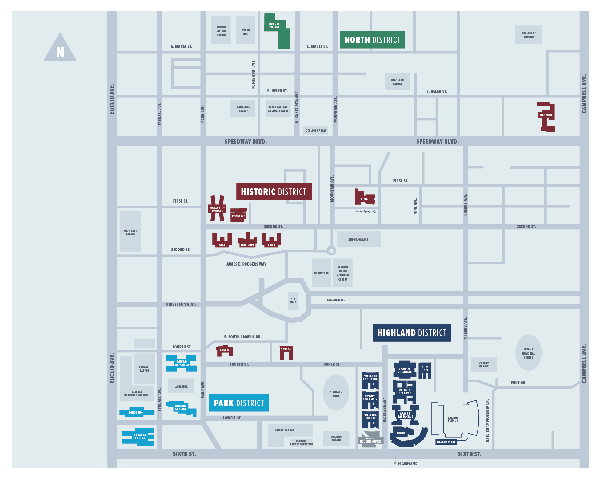 Map of Dorms at UA