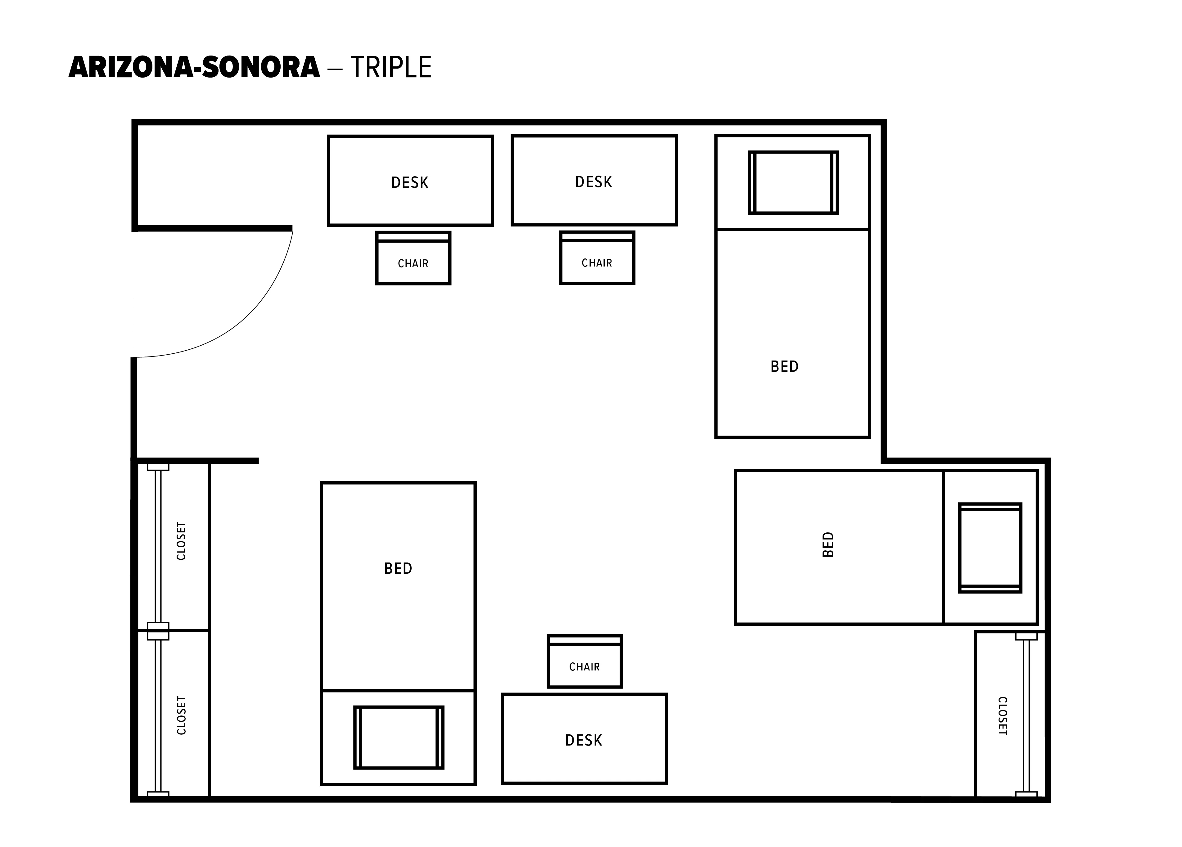 Triple room layout