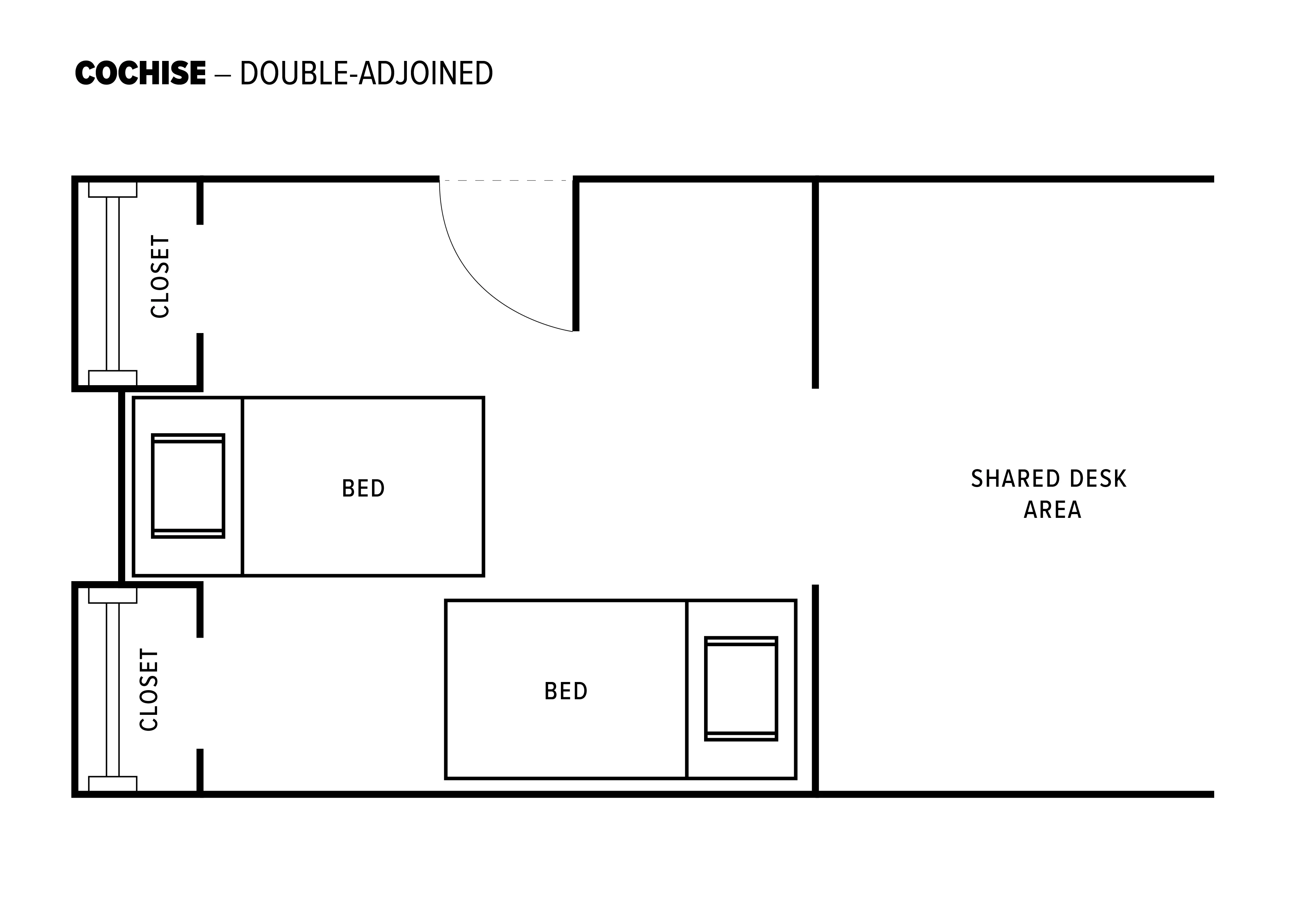 Adjoined double room layout