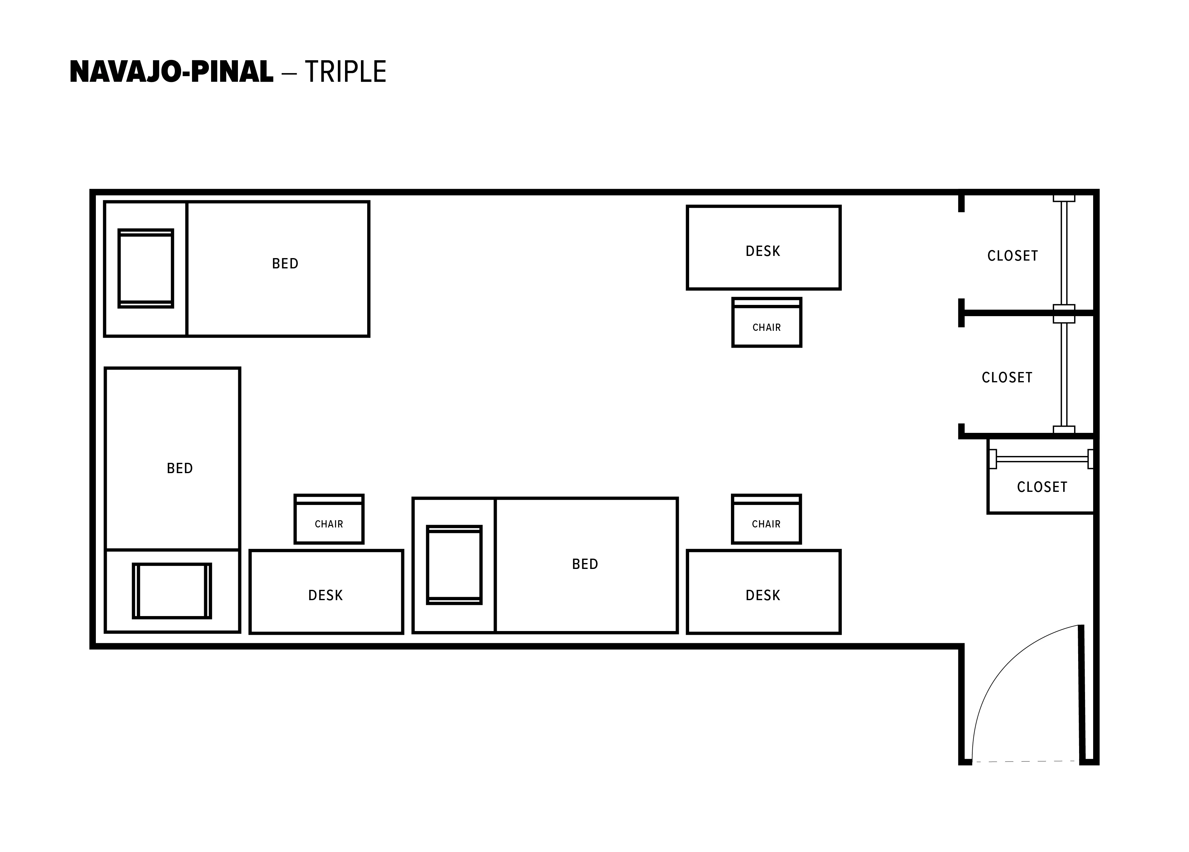 Triple room layout