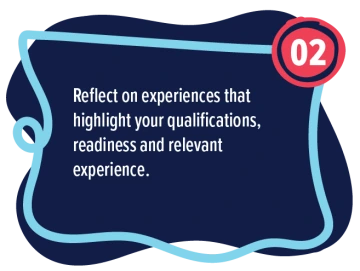 #2 Pre-Interview: Reflect on experiences that highlight your qualifications, readiness and relevant experiences.