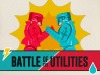 Red & Blue Battle Bots Fighting